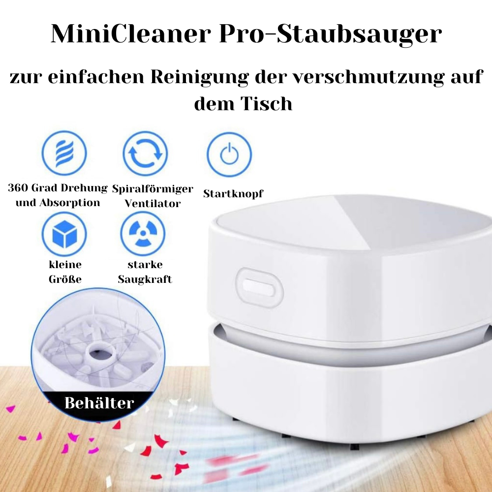 MiniClean Pro - Der Nr. 1 Tischsauger inkl. GRATIS USB-C Kabel + Reinigungsbürste